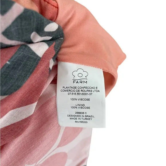 Anthropologie FARM Rio Bruxelles wrap dress Tropical Monstera Medium Red NWT!