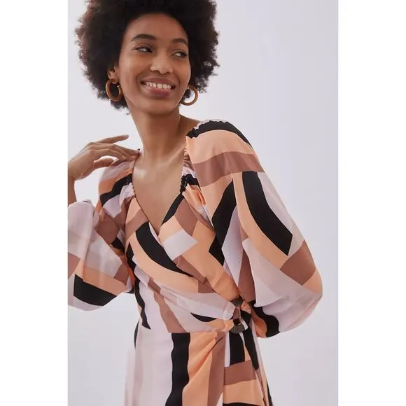 Anthropologie Hutch  Geo Wrap Mini Dress