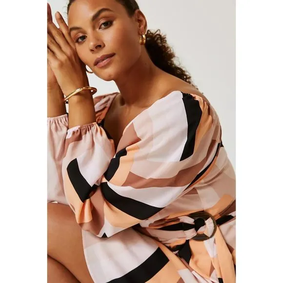 Anthropologie Hutch  Geo Wrap Mini Dress