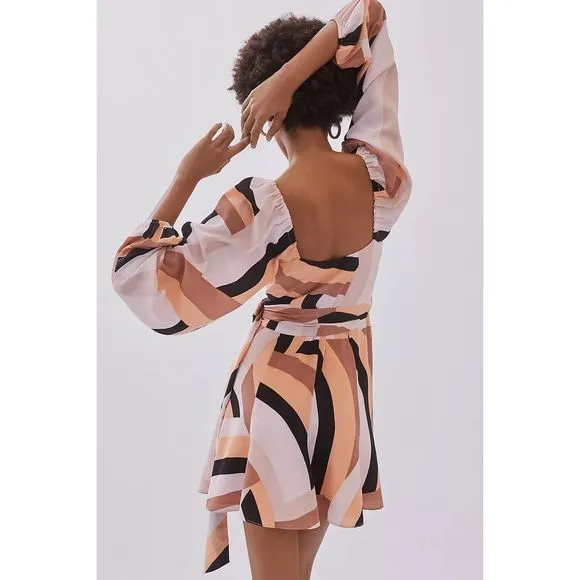 Anthropologie Hutch  Geo Wrap Mini Dress