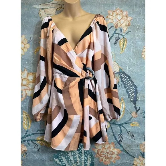Anthropologie Hutch  Geo Wrap Mini Dress