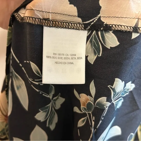 Anthropologie Kachel 8 Odessa Blooms Silk Wrap Dress floral print midi length