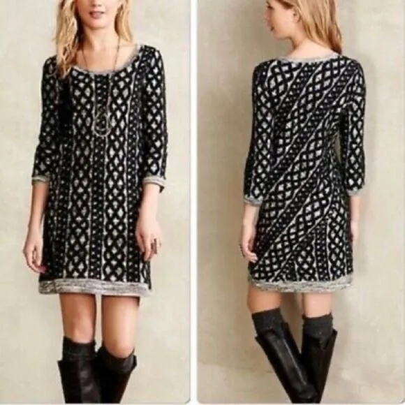 Anthropologie Moth Sweater Dress Long Sleeves Size Medium