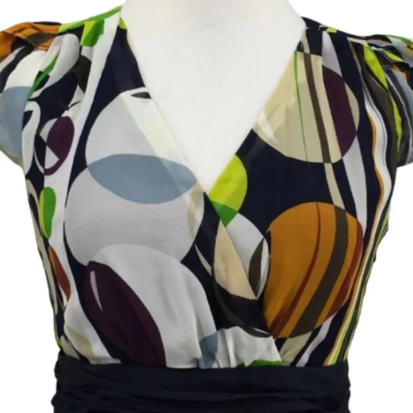 Anthropologie Moulinette Soeurs Colorful Geometric Print Wrap Dress 12