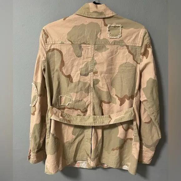 Anthropologie Oversized Lida Pink Camo Utility Jacket in X-Small