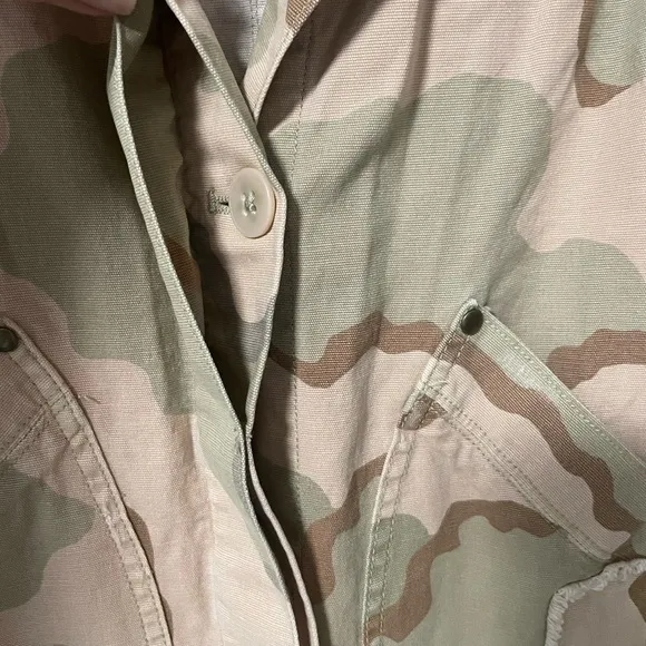 Anthropologie Oversized Lida Pink Camo Utility Jacket in X-Small
