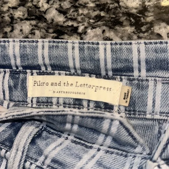 Anthropologie Pilcro and the letterpress stripped high waist cropped Jean 25