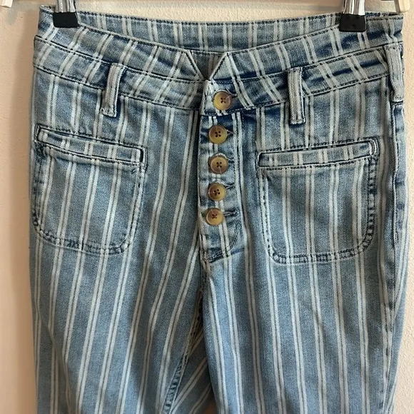 Anthropologie Pilcro and the letterpress stripped high waist cropped Jean 25