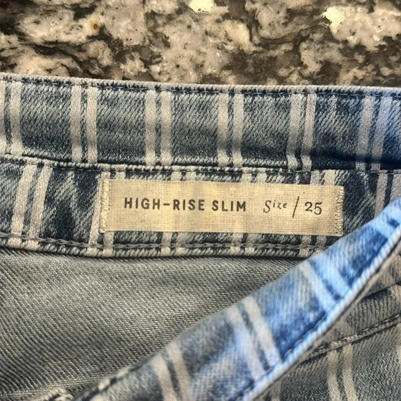 Anthropologie Pilcro and the letterpress stripped high waist cropped Jean 25