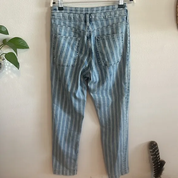 Anthropologie Pilcro and the letterpress stripped high waist cropped Jean 25