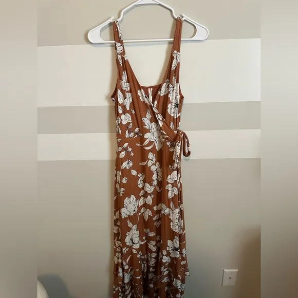 Anthropologie Ruffled Floral Midi Dress