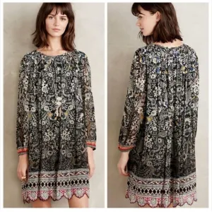 Anthropologie Tanvi Kedia Volari Swing Dress | Whimsigoth Beaded Boho Dress