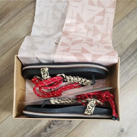 Anthropologie Rope Thong Wrap Sandals Size EU 40 NIB