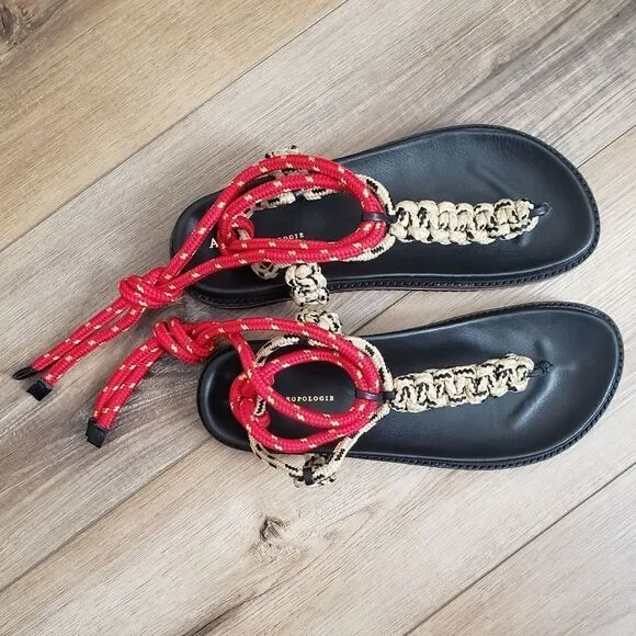 Anthropologie Rope Thong Wrap Sandals Size EU 40 NIB