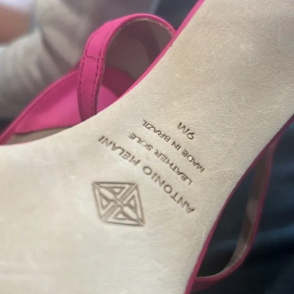 Antonio Melani Marcey Hot Pink Leather Ankle Strap Platform Dress Sandals