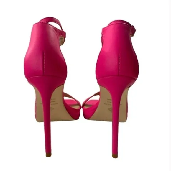 Antonio Melani Marcey Hot Pink Leather Ankle Strap Platform Dress Sandals