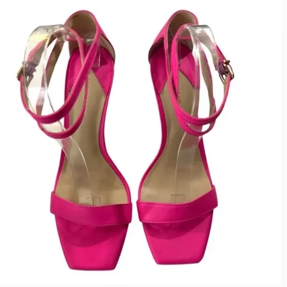 Antonio Melani Marcey Hot Pink Leather Ankle Strap Platform Dress Sandals