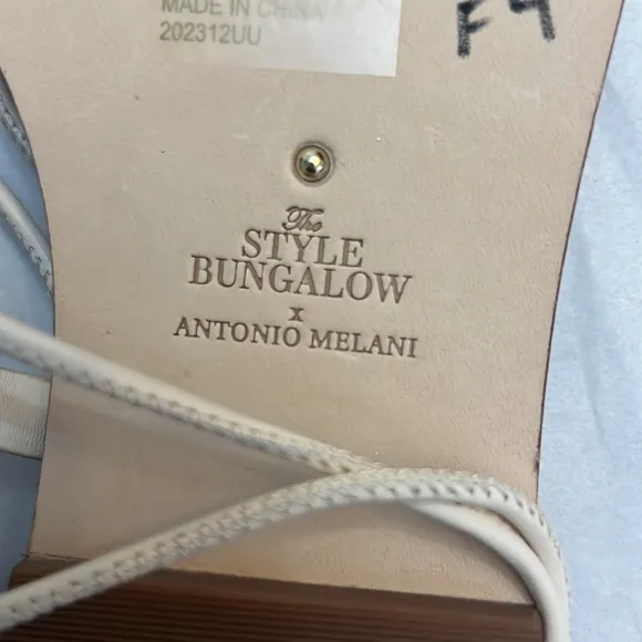 Antonio Melani x The Style Bungalow Clarke Leather Ankle Wrap Strappy Sandals