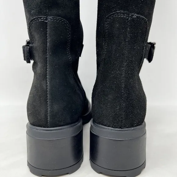 Aquatalia Black Knee High Heel Black Leather Boots Size 10