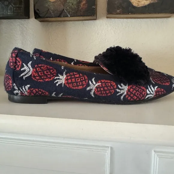 Aquazurra Jacquard Pom‎ Pom Loafers Size 36.5