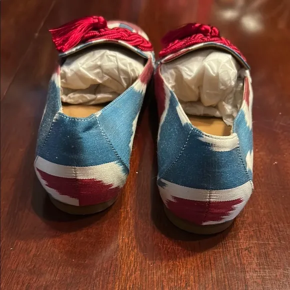 Aquazzura Women's Blue and Red Loafers