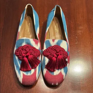 Aquazzura Women's Blue and Red Loafers