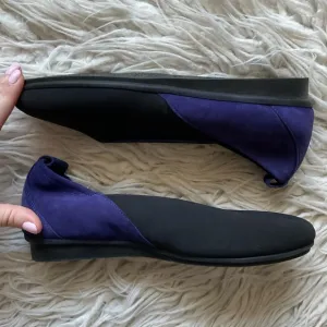 Arche Nino Suede Neoprene Black Purple Color Block Slip-On Comfort Flats EUC 38