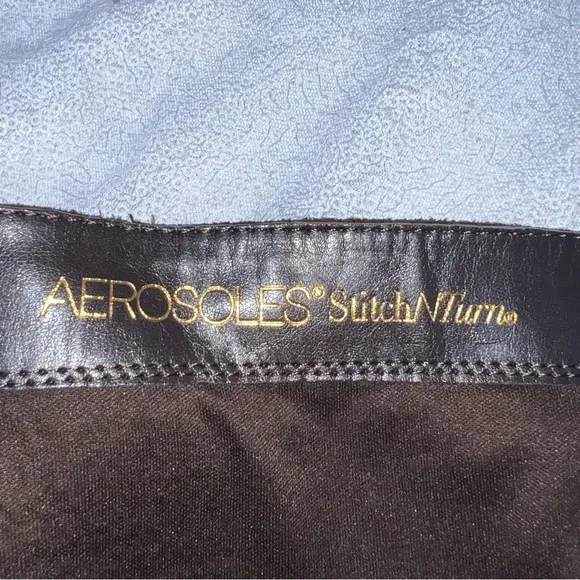 Areosoles women’s knee high boots/ upper leather in brown suede.