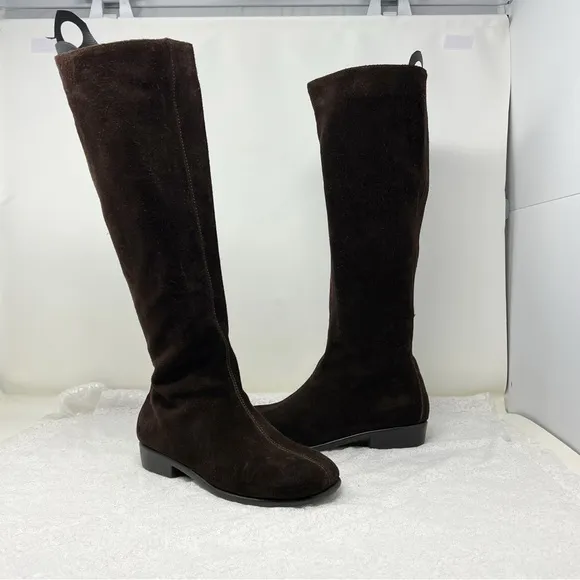 Areosoles women’s knee high boots/ upper leather in brown suede.