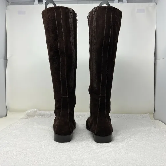 Areosoles women’s knee high boots/ upper leather in brown suede.