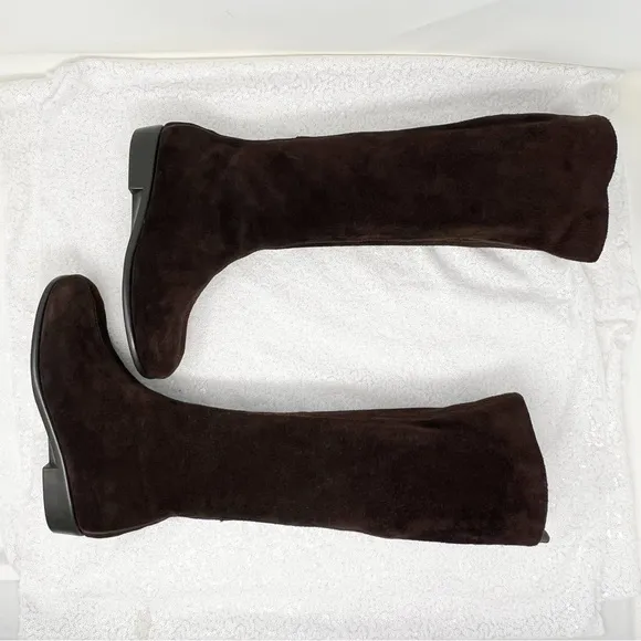 Areosoles women’s knee high boots/ upper leather in brown suede.