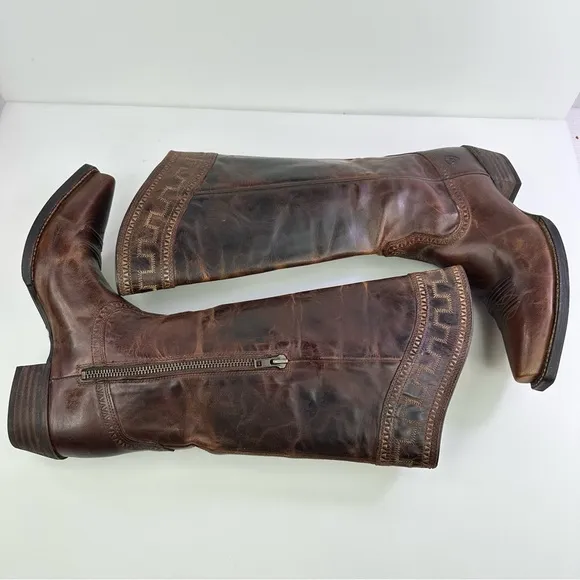 Ariat Women's Sahara Brown Leather Western Boots - Size 10