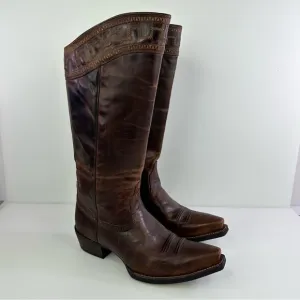 Ariat Women's Sahara Brown Leather Western Boots - Size 10