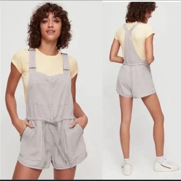 Aritzia Wilfred Free Beatriz Romper Overalls – Gray – Size XS – EUC
