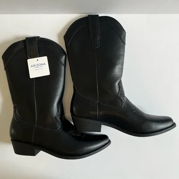 Arizona Jean Co.Black maybrook Cowboy Boots Style 037-2172 Memory Foam Size 7M