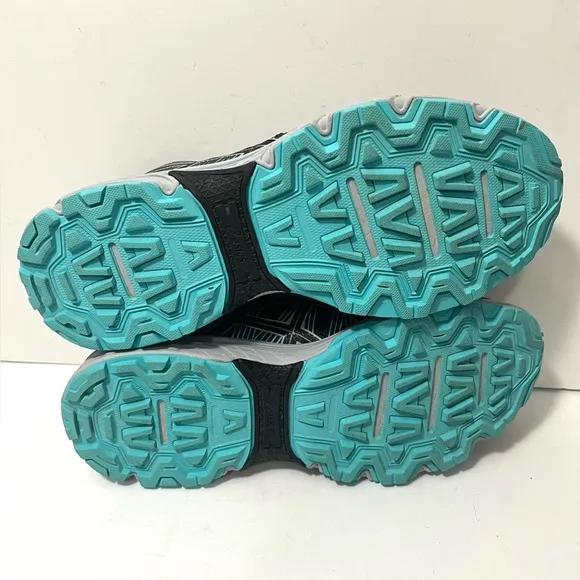 Asics Gel Venture 7 Grey Blue Trail Running Shoe Sneaker Comfort Women Size 8