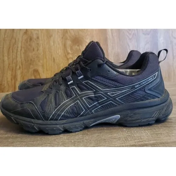Asics Gel Venture 7 Trail Hiking Shoes Sneakers Mens Size 13 Black