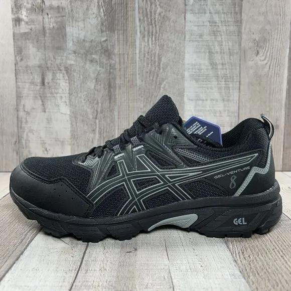 Asics Gel Venture 8 Men's Trail Running Shoes Sneakers Black Size 8 Extra Wide