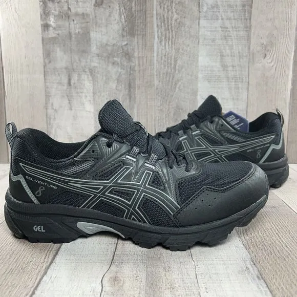 Asics Gel Venture 8 Men's Trail Running Shoes Sneakers Black Size 8 Extra Wide