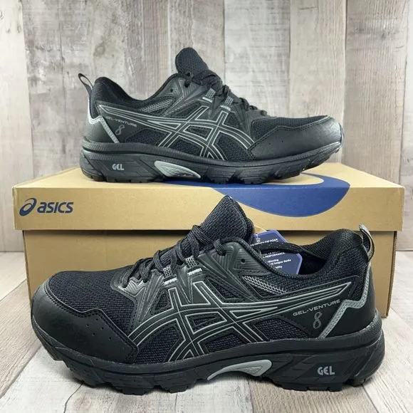 Asics Gel Venture 8 Men's Trail Running Shoes Sneakers Black Size 8 Extra Wide