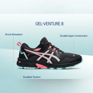 Asics Gel-Venture 8 Trail Running Shoe Womans sz 10 Pink Blue Black EUC Sneakers