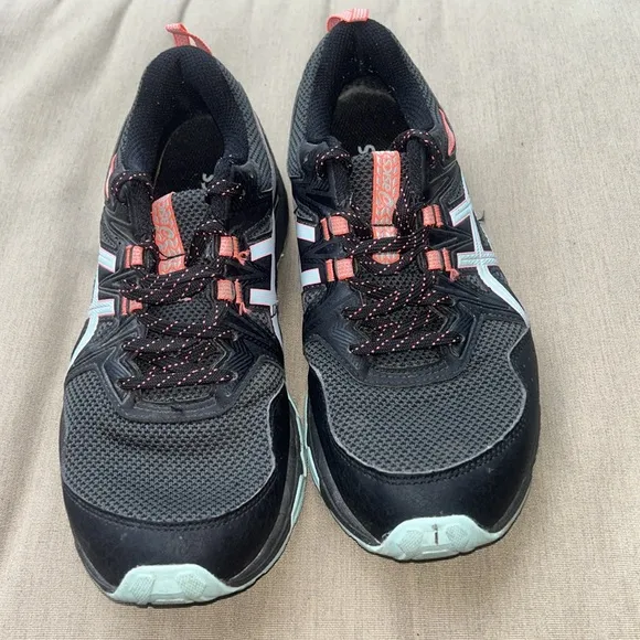 Asics Gel-Venture 8 Trail Running Shoe Womans sz 10 Pink Blue Black EUC Sneakers