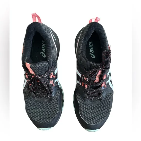 Asics Gel-Venture 8 Trail Running Shoe Womans sz 10 Pink Blue Black EUC Sneakers