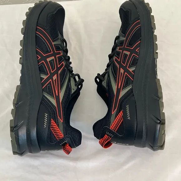 Asics Trail Scout 2 Trail Running Sneakers Shoe Men Size 9 Black Orange 1011B181