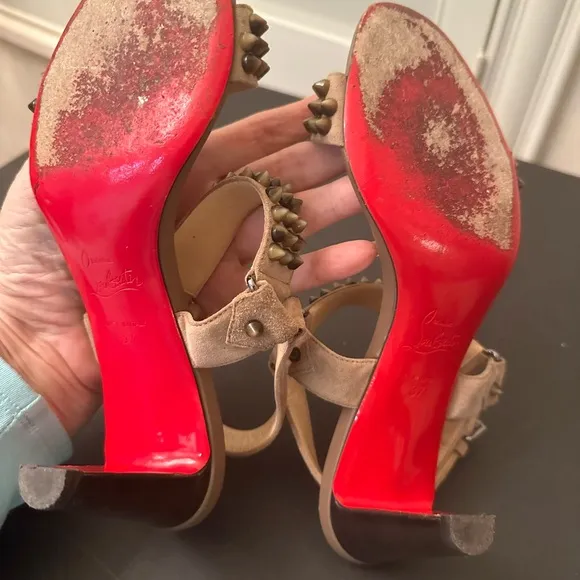 Authentic Christian Louboutin Bikee Bike two strap sandals. Size 37
