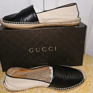 Authentic Gucci Black and Cream Women's Espadrilles