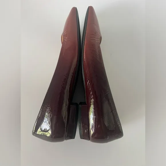 Authentic Prada Women’s Flat size 35.5 Patent Red &amp; Black With Box