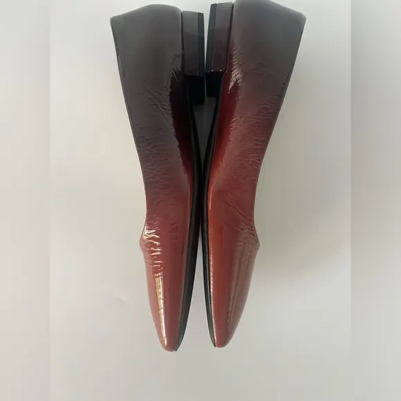 Authentic Prada Women’s Flat size 35.5 Patent Red &amp; Black With Box
