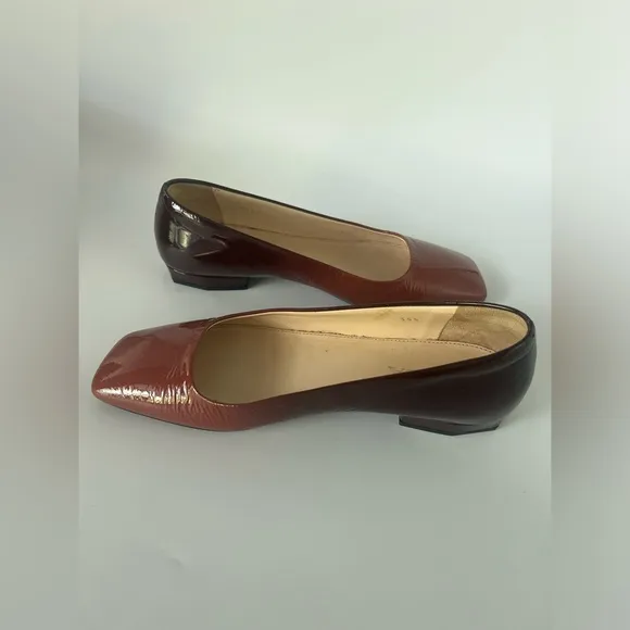 Authentic Prada Women’s Flat size 35.5 Patent Red &amp; Black With Box