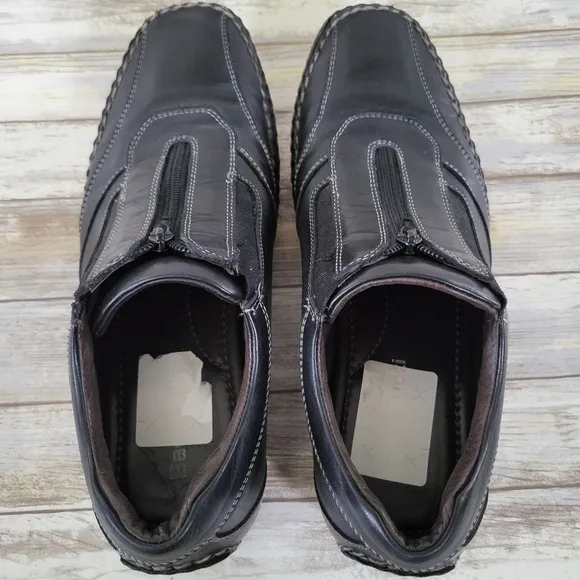 Bacco Bucci Christoff Leather Zippered Dressy Casual Loafers Men's Size 11 Black